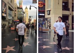 وطن پرستی خواننده مطرح در خیابانهای لس آنجلس + عکس